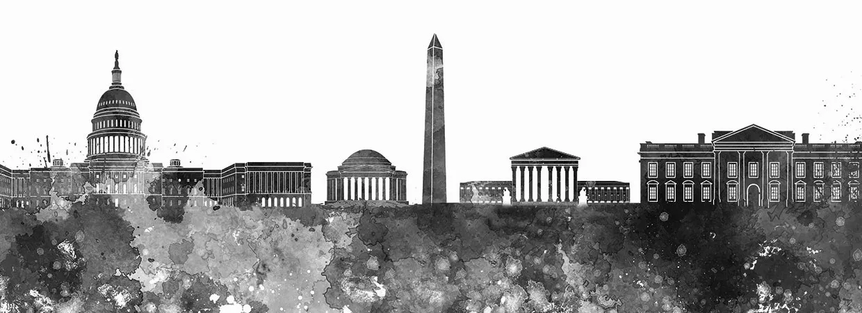 Silhouette of Washington, D.C. Landmarks